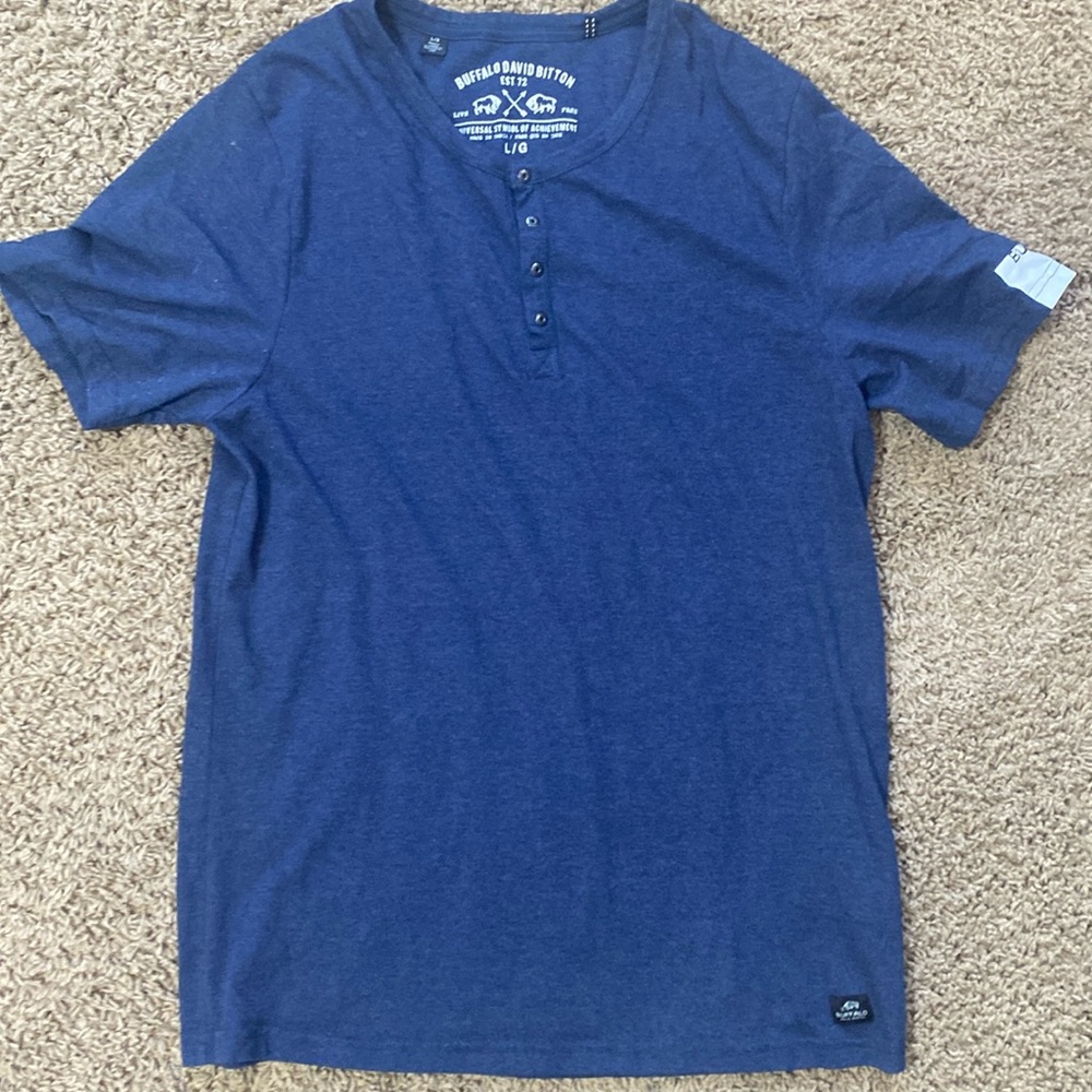 Blue short sleeve Henley
